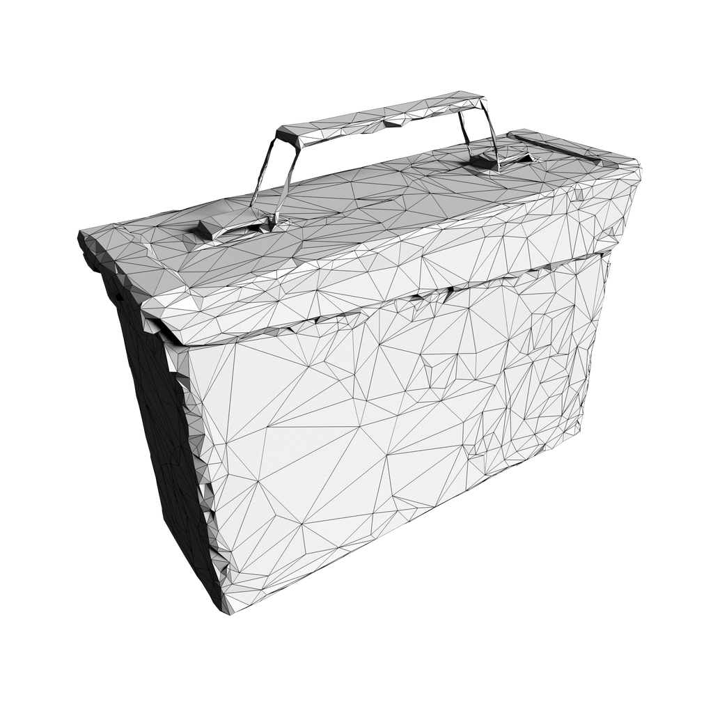 Wireframe View of the Ammo Box 3D model